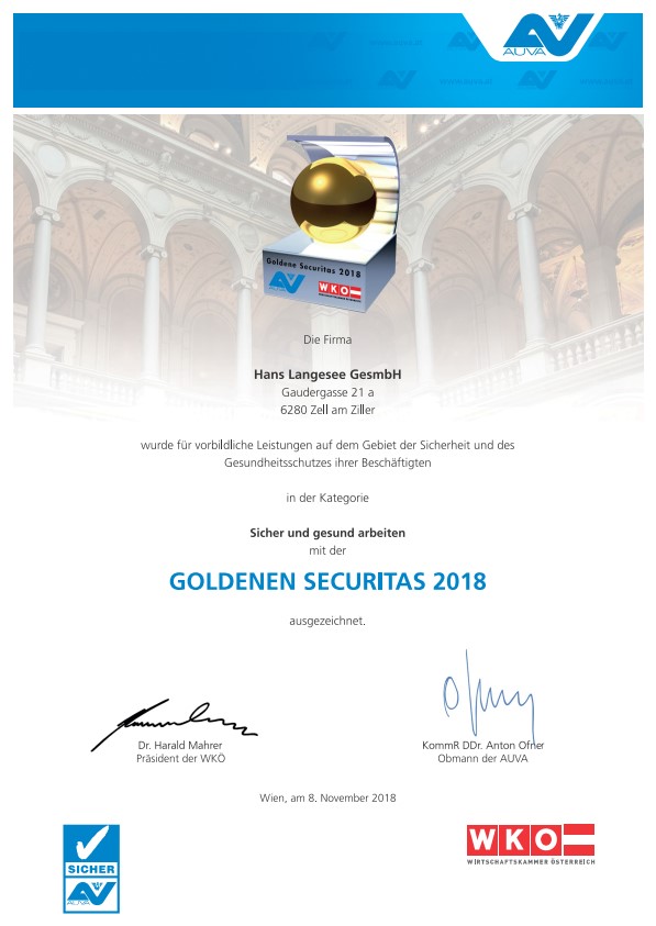 Goldenen Securitas 2018